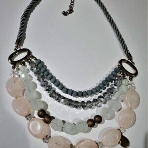 BOGO ANN TAYLOR LOFT STATEMENT NECKLACE  LUMINESCENT BEADS 22" W/ 2" EXTENDER
